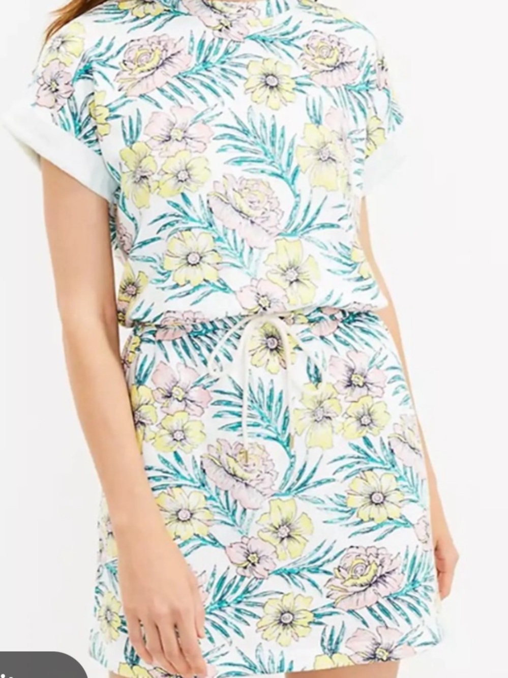 Lou & Grey Tropical Cozy Beach Cotton Terry Pocket Dress large